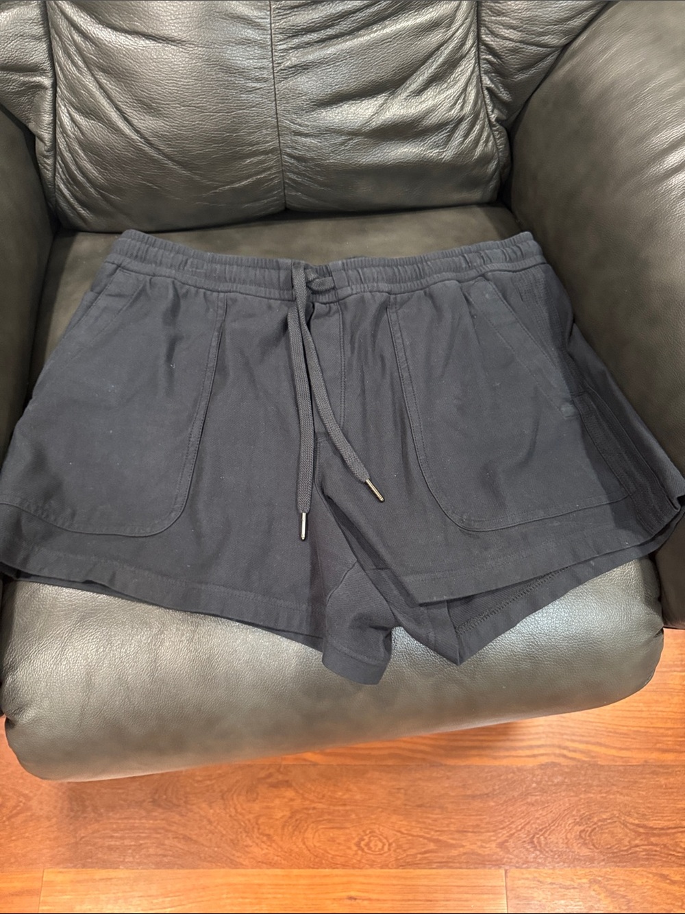Athleta Black Layered Drawstring Athletic Shorts